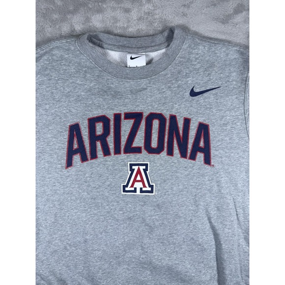 Arizona Wildcats Sweater Mens Medium Gray NCAA Basketball Nike Crewneck Pullover - Picture 2 of 9